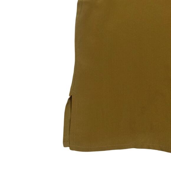Ikare Sport Ochre Gold Yellow Sleeveless Silk Blouse Small Tank Top Goldenrod - Picture 2 of 9